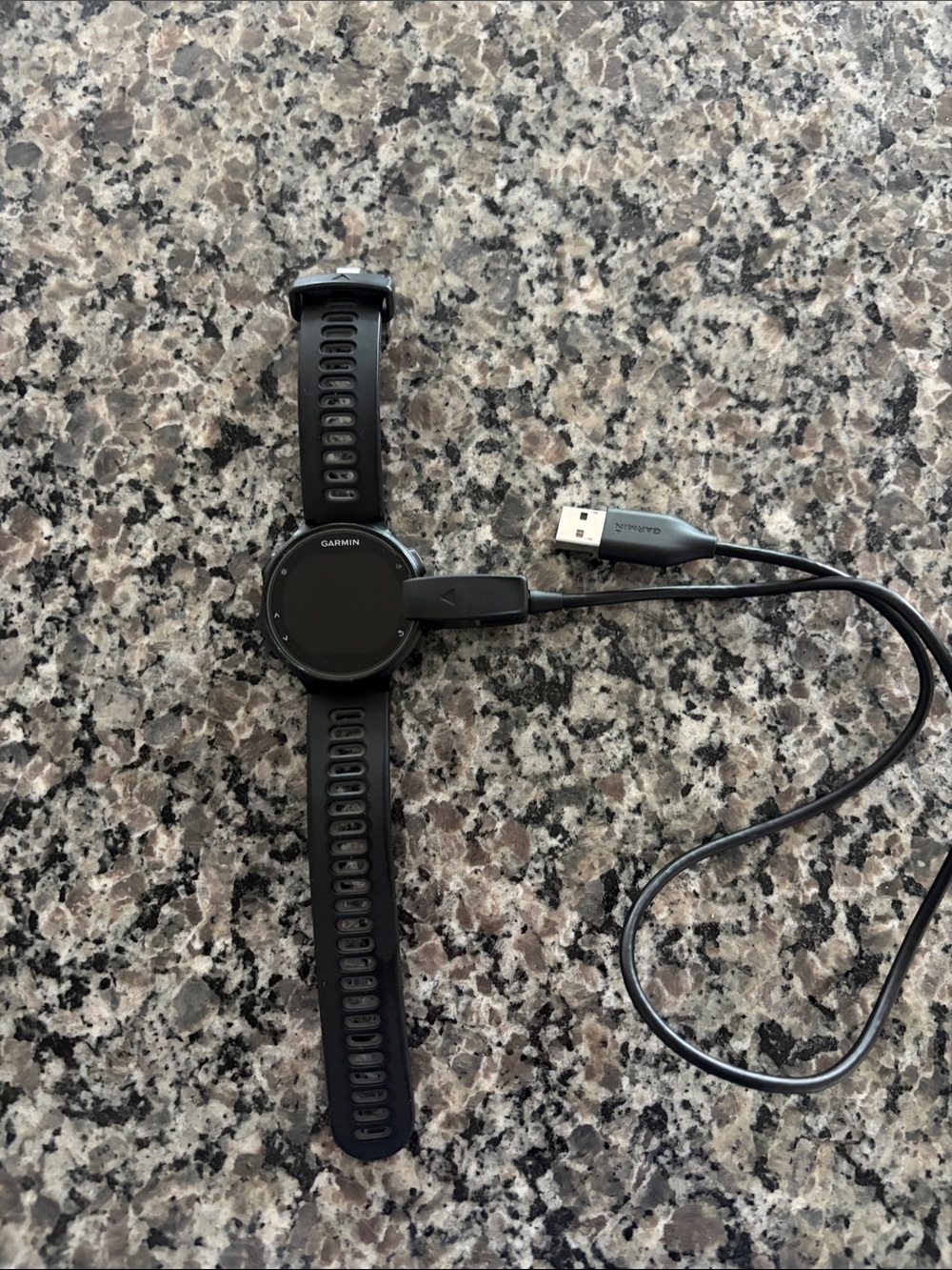 garmin Black Forerunner 735XT GPS Watch with USB Charging Cable